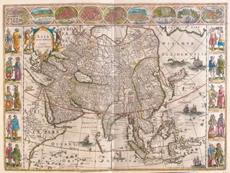 Ásia, em "Theatrum Orbis Terrarum, sive Atlas Novus" de Willem Blaeu, Amesterdão