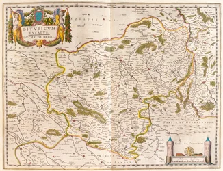 Beauvais, bergues, em "Theatrum Orbis Terrarum, sive Atlas Novus" de Willem Blaeu, Amesterdão