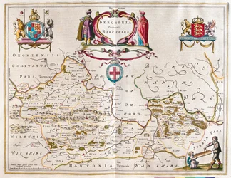 Berkshire, em "Theatrum Orbis Terrarum, sive Atlas Novus" de Willem Blaeu, Amesterdão