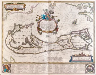 Bermudas, em "Theatrum Orbis Terrarum, sive Atlas Novus" de Willem Blaeu, Amesterdão
