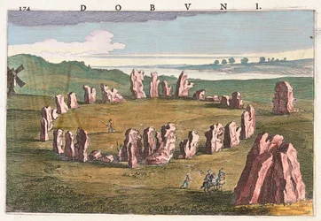 Cantão de Dobuni, Alchester, em "Theatrum Orbis Terrarum, sive Atlas Novus" de Willem Blaeu, Amesterdão