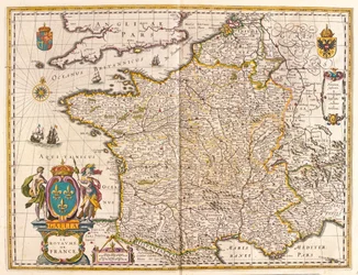 França, em "Theatrum Orbis Terrarum, sive Atlas Novus" de Willem Blaeu, Amesterdão