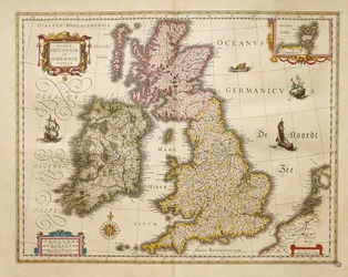 Great Britian e Irlanda do Theatrum Orbis Terrarum de Willem Bleau, Amesterdão