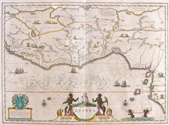 Guiné, em "Theatrum Orbis Terrarum, sive Atlas Novus" de Willem Blaeu, Amesterdão