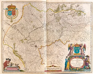 Ilha de França, em "Theatrum Orbis Terrarum, sive Atlas Novus" de Willem Blaeu, Amesterdão