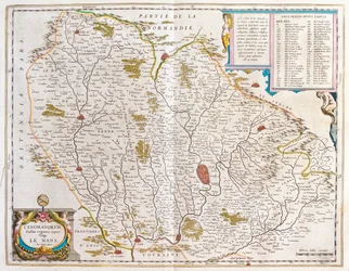Maine, em "Theatrum Orbis Terrarum, sive Atlas Novus" de Willem Blaeu, Amesterdão