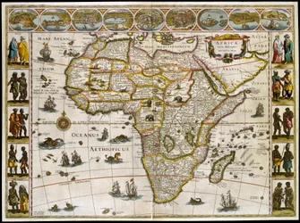Mapa da África. Placa de um Atlas por Willem Janszoon Blaeu