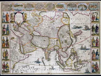 Mapa da Ásia. Placa de um Atlas por Willem Janszoon Blaeu