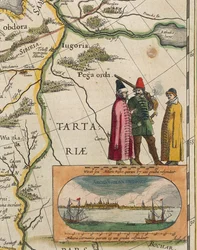 Mapa de Tartary, por Willem Janszoon Blaeu, de Atlas Maior ou Novus Detail