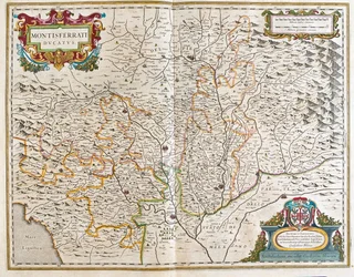Piemont, Itália, em "Theatrum Orbis Terrarum, sive Atlas Novus" de Willem Blaeu, Amesterdão