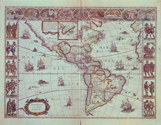 Placa que representa o mapa da América do Sul