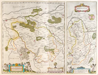 Quercy e Pirinéus - Mirebeaux, em "Theatrum Orbis Terrarum, sive Atlas Novus" de Willem Blaeu, Amesterdão