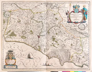 Roma, Itália, em "Theatrum Orbis Terrarum, sive Atlas Novus" de Willem Blaeu, Amesterdão
