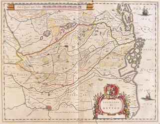Rovigo, Itália, em "Theatrum Orbis Terrarum, sive Atlas Novus" de Willem Blaeu, Amesterdão