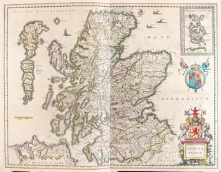 Escócia, em "Theatrum Orbis Terrarum, sive Atlas Novus" de Willem Blaeu, Amesterdão