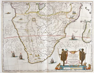 África do Sul, em "Theatrum Orbis Terrarum, sive Atlas Novus" de Willem Blaeu, Amesterdão