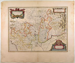 O Ducado de Monferrato, Mapa de Willem Blaeu, Amsterdão, Gravura em Cobre