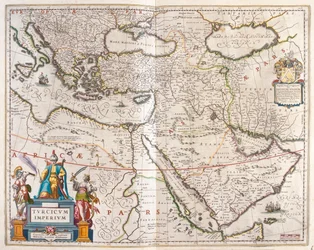 Império turco, em "Theatrum Orbis Terrarum, sive Atlas Novus" de Willem Blaeu, Amesterdão