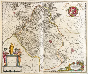 Vicenza, Itália, em "Theatrum Orbis Terrarum, sive Atlas Novus" de Willem Blaeu, Amesterdão