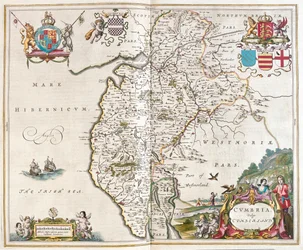 Westmorland - cumbria lake district, em "Theatrum Orbis Terrarum, sive Atlas Novus" de Willem Blaeu, Amesterdão