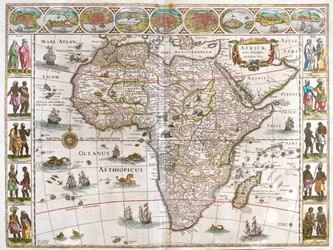 África, em "Theatrum Orbis Terrarum, sive Atlas Novus" de Willem Blaeu, Amesterdão