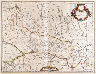 cidade de Cremona, Itália, em "Theatrum Orbis Terrarum, sive Atlas Novus" de Willem Blaeu, Amesterdão