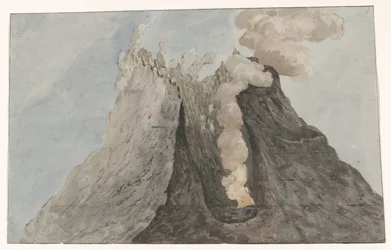 Binnenzijde van krater Etna
Vista interior da cratera do Etna (título sobre o objecto)
Viagem a Itália, Sicília e Malta - 1778 (título da série)