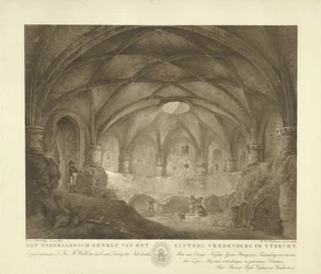 Abóbada do Castelo de Vredenburg
O cofre subterrâneo do Castelo de Vredenburg em Utrecht (título sobre o objecto)