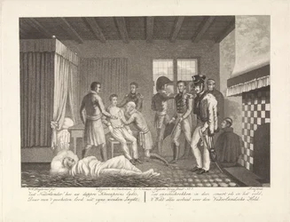 Príncipe de Orange após o seu ferimento sob tratamento médico no hospital de campanha, 1815