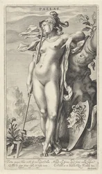 Minerva por uma árvore Pallas (título no objeto) Julgamento de Paris (título da série)