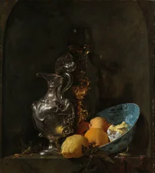 Natureza morta com um jarro de prata e uma tigela de porcelana Natureza morta com um jarro de prata