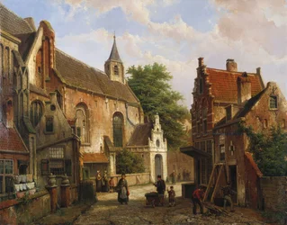 Uma cena de rua em Delft