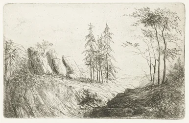 Paisagem montanhosa com árvores