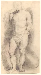 Vista frontal de uma figura masculina