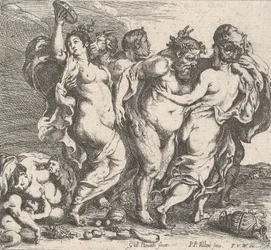 O bêbado Silenus, acompanhado por ninfas e sátiros, 1632.