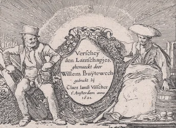 Página de título, de Verscheyden Landtschapjes Various Little Landscapes, Plate 1, ca. 1616,