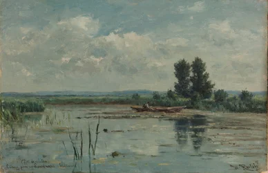 Lago perto de Loosdrecht Folha de água perto de Loosdrecht