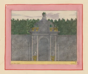 Pavillon mit Kuppel aus Lattenwerk in den Gärten von Versailles