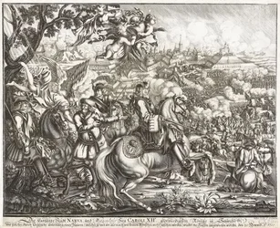 A Batalha de Narva em 19 de novembro de 1700