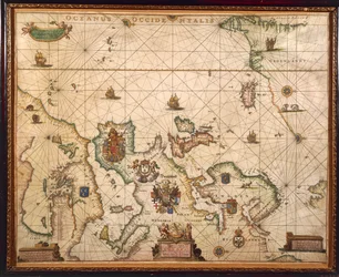 Costa Europeia, mapa em pergaminho de Willem e Joan Blaeu