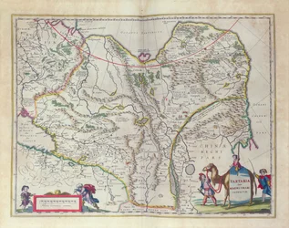 Mapa da Sibéria e da China de Le Théâtre du Monde ou Nouvel Atlas, 1645