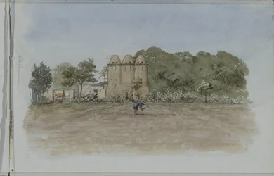 Torres de pombos em um pedaço de terra