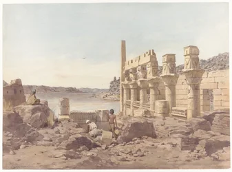 Vista das ruínas do templo em Philae perto de Aswan