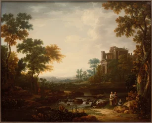 Paisagem com ruínas e figuras