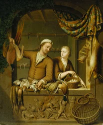 Os vendedores de aves de capoeira, 1727