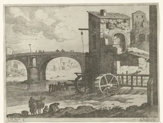Ponte e moinho de água
Paisagens italianas (título da série)