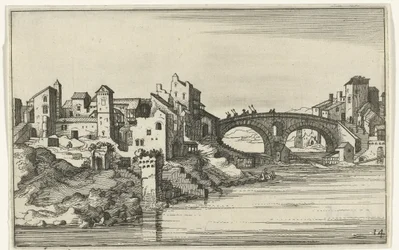 Ponte sobre o rio
Ruínas romanas e paisagens costeiras (série 1) (título da série)