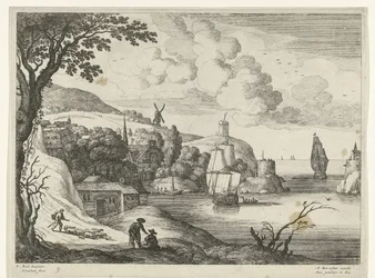 Aldeia por uma baía Paisagens italianas (título da série)