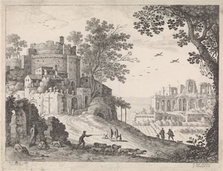 Edifícios ao longo de uma estrada
Paisagens italianas (título da série)