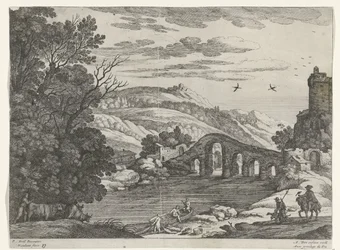 paisagem com um rio Paisagens italianas (título da série)